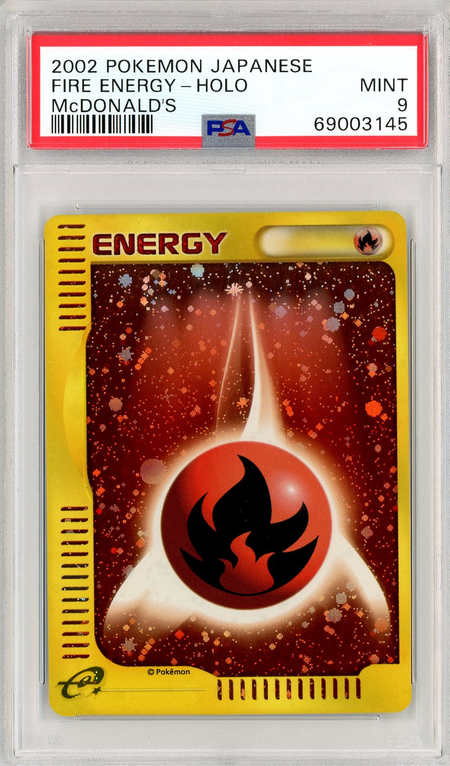 2002 Pokemon Japanese Mcdonald's Fire Energy PSA 9