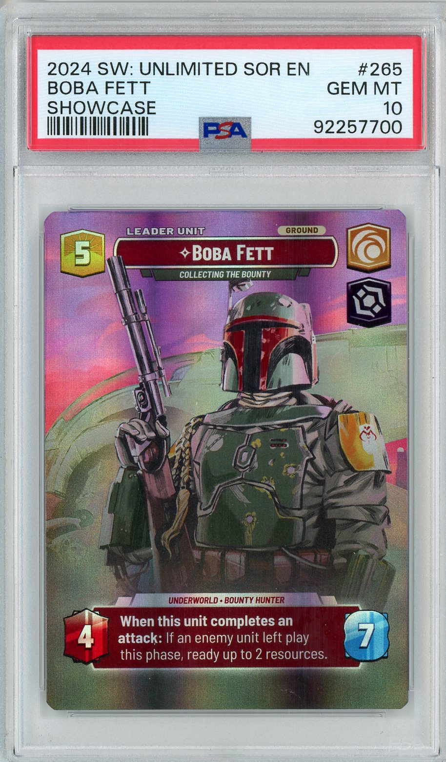 2024 Star Wars Unlimited Showcase Boba Fett #265 PSA 10