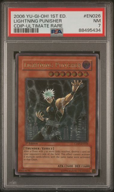 2006 Yu-Gi-Oh! Cyberdark Impact Ultimate Rare Lightning Punisher #EN026 PSA 7