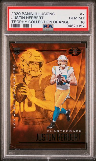 2020 Panini Illusions Orange Justin Herbert #7 PSA 10
