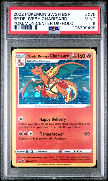 2022 Pokemon UK Store Special Delivery Charizard #SWSH075 PSA 9