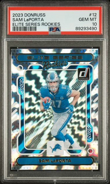 2023 Donruss Donruss Elite Series Rookies Sam Laporta #12 PSA 10