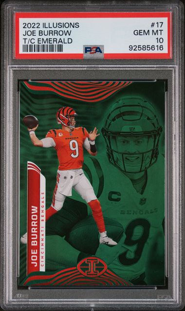 2022 Panini Illusions Emerald Joe Burrow #17 PSA 10