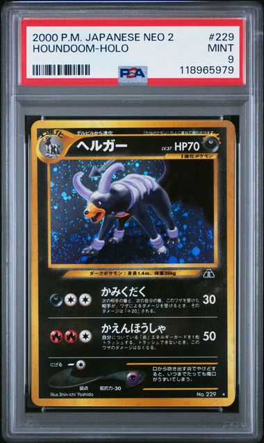 2000 Pokemon Japanese Crossing the Ruins Holo Houndoom #229 PSA 9