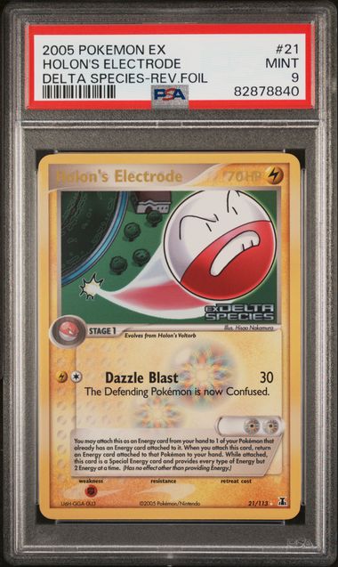 2005 Pokemon Ex Delta Species Reverse Holo Holon's Electrode #21 PSA 9