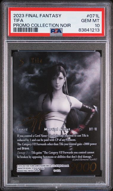 2023 Final Fantasy Special Promo Card Collection Noir Tifa #11071L PSA 10
