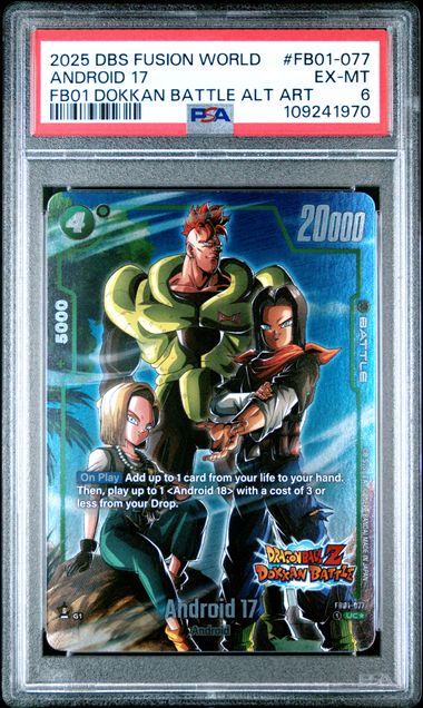 2025 Dragon Ball Super Fusion World Dokkan Battle Alt Art Android 17 #77 PSA 6