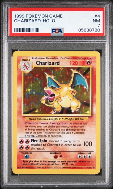 1999 Pokemon Base Set Holo Charizard #4 PSA 7