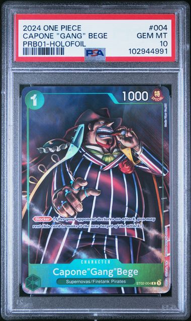 2024 One Piece Premium Booster Capone Gang Bege #4 PSA 10
