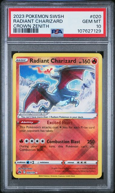 2023 Pokemon Crown Zenith Radiant Charizard #20 PSA 10