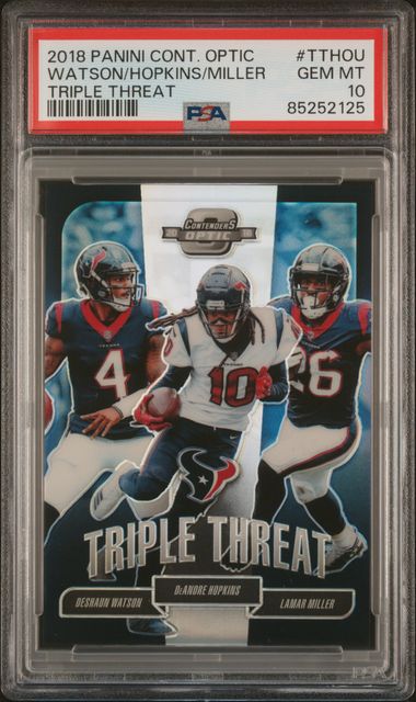 2018 Panini Contenders Optic Triple Threat /175 Hopkins Watson Miller #TTHOU PSA 10