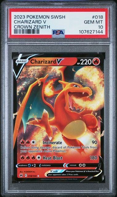 2023 Pokemon Crown Zenith Charizard V #18 PSA 10