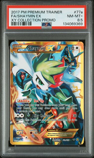 2017 Pokemon Premium Trainer XY Collection Shaymin Ex #77A PSA 8.5