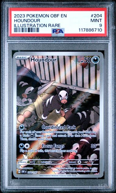 2023 Pokemon Obsidian Flames IR Houndour #204 PSA 9