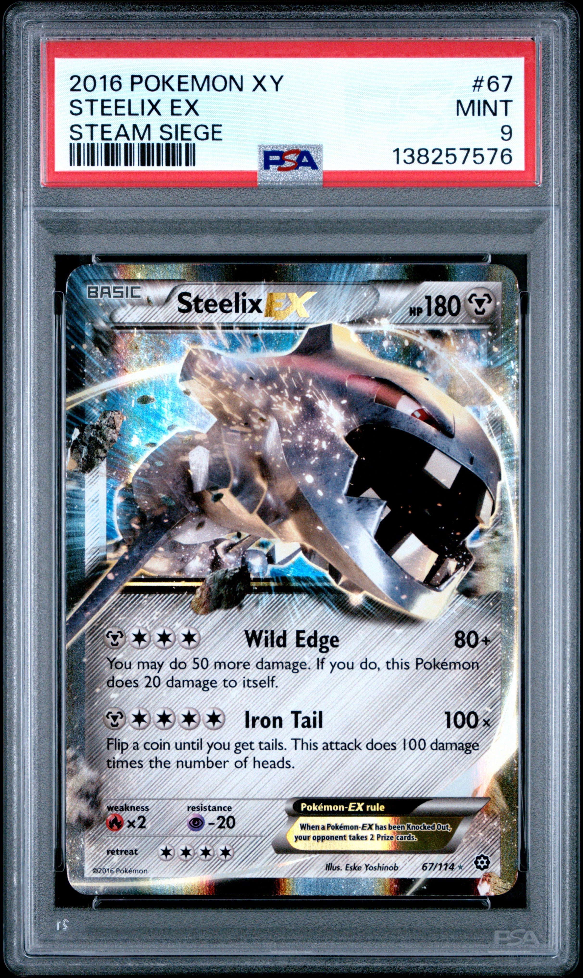 2016 Pokemon Steam Siege Steelix EX #67 PSA 9