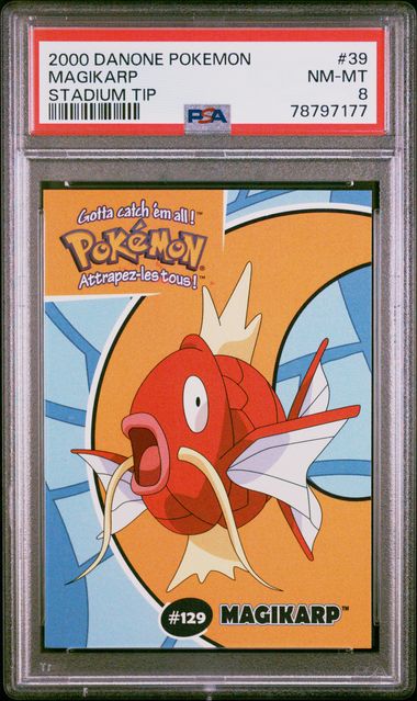 2000 Danone Pokemon Stadium Tip Magikarp #39 PSA 8